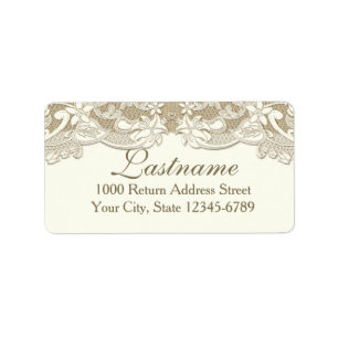Elegant Country Floral and Burlap Label