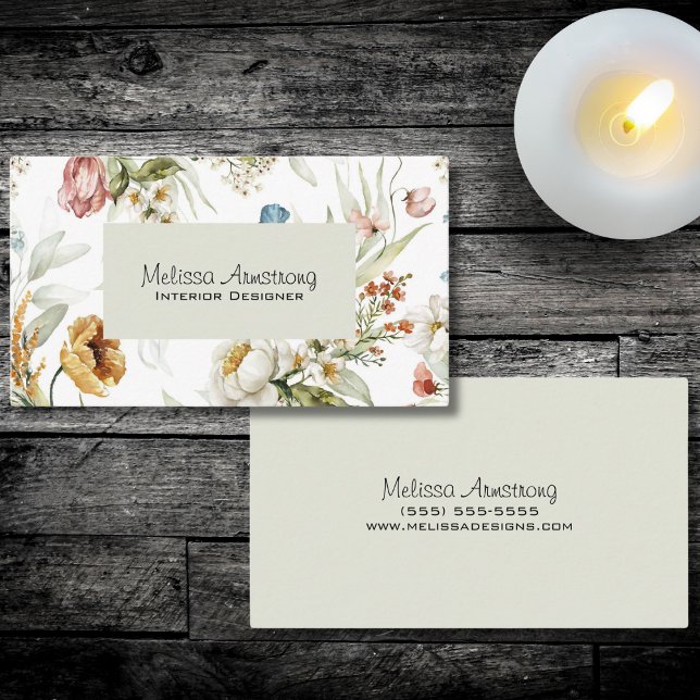 Elegant Country Floral Double Sided Business Card (Creator Uploaded)