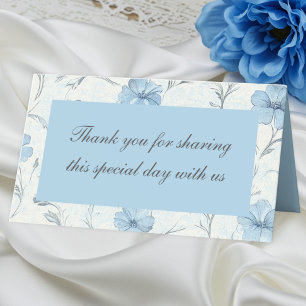 Elegant Country Garden Floral Blue Wedding Place Card
