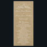 Elegant Country Kraft Wedding Program Template<br><div class="desc">Celebrate in style with these trendy wedding programs. This design is easy to personalise with your special event wording and your guests will be thrilled when they receive these fabulous programs.</div>