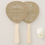 Elegant Country Kraft Wedding Program Template Hand Fan<br><div class="desc">Celebrate in style with these trendy wedding program hand fans. This design is easy to personalise with your special event wording and your guests will be thrilled when they receive these fabulous programs.</div>