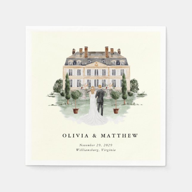 Elegant Country Manor | Ranch Country Wedding  Napkin (Front)