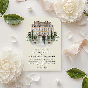 Elegant Country Manor Villa Wedding Invitation
