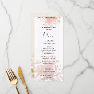 Elegant Country Watercolor Floral Terracotta Blush Menu