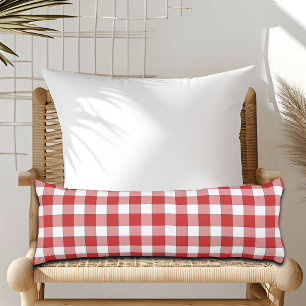 Elegant Countryside Picnic White Red Chequered Body Cushion