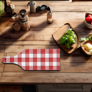 Elegant Countryside Picnic White Red Chequered Cutting Board