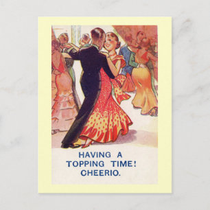 Elegant Couple Dancing Romance Vintage Postcard