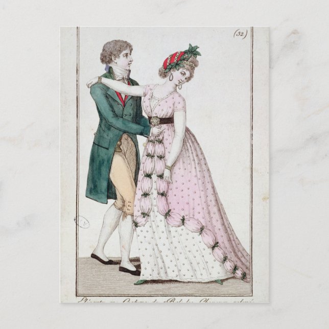Elegant Couple Dancing the Waltz Postcard (Front)