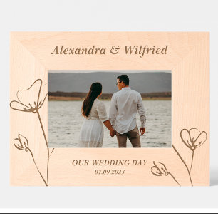Elegant Couple Flowers Custom Wood Frames