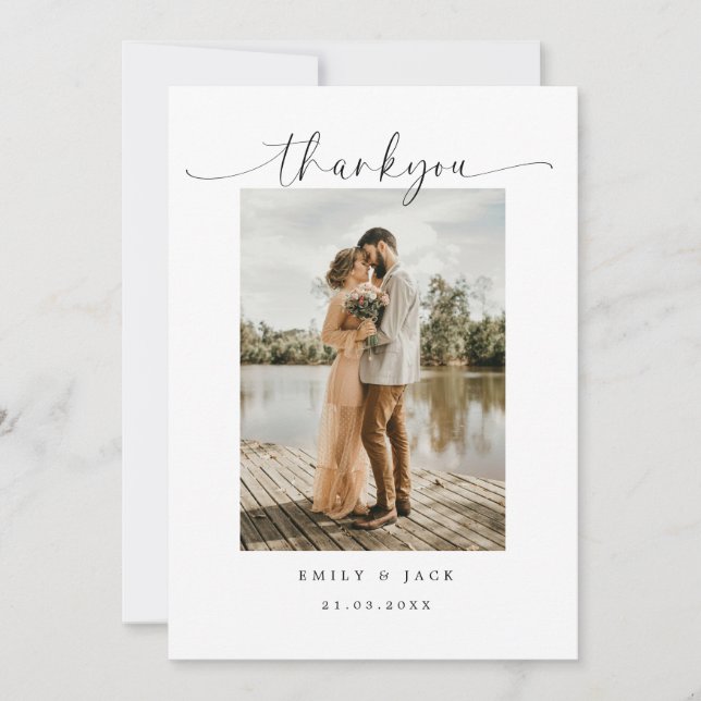 Elegant couple Minimalist Simple Script Wedding Invitation (Front)