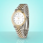 Elegant Couple Monogram Engaged Engagement  Watch<br><div class="desc">Give the gift of time on your engagement or wedding anniversary.  Makes a perfect gift for your fiance or husband/wife</div>