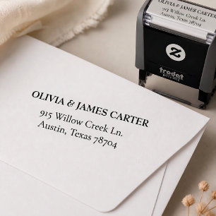 Elegant Couple Name Wedding Return Address Self-inking Stamp