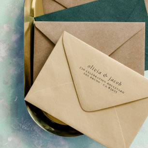 Elegant Couple Names Typography Return Address Self-inking Stamp