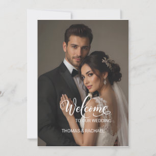 Elegant Couple Photo Formal Wedding Welcome Sign Invitation
