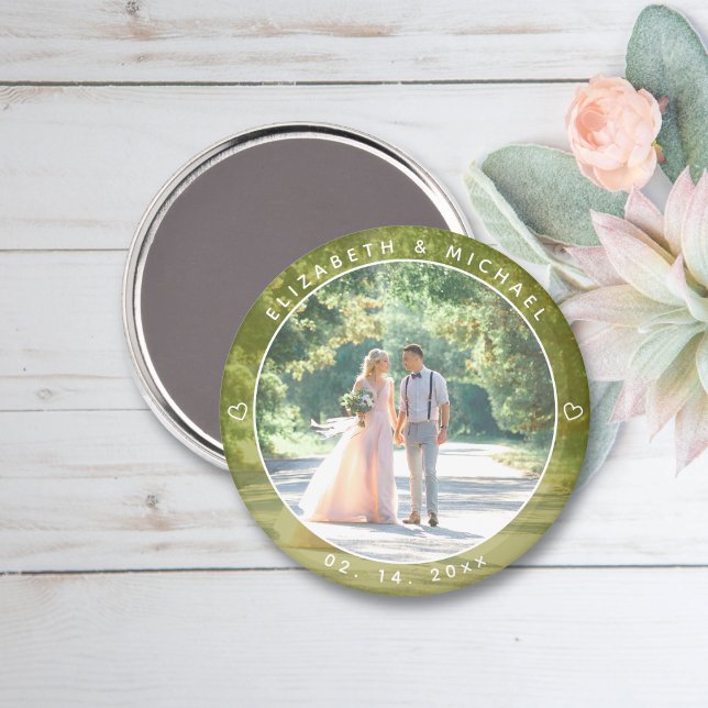 Elegant Couple Photo Spring Summer Wedding Favour Magnet (Creator Uploaded)