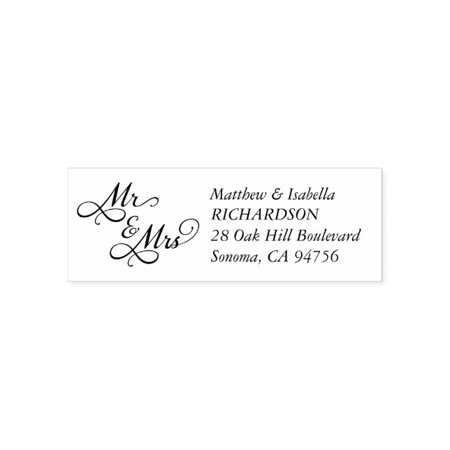 Elegant Couple Return Address Self-inking Stamp (Design)