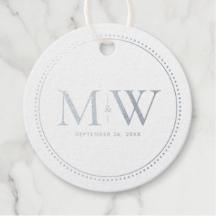 Elegant Couple"s Monogram Wedding Favour Tags