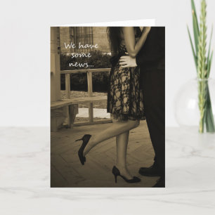 Elegant Couple's Elopement Announcement Card