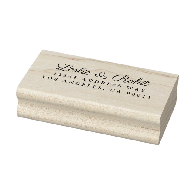 Elegant Couple's Name and Address Wedding Rubber Stamp (Stamp)