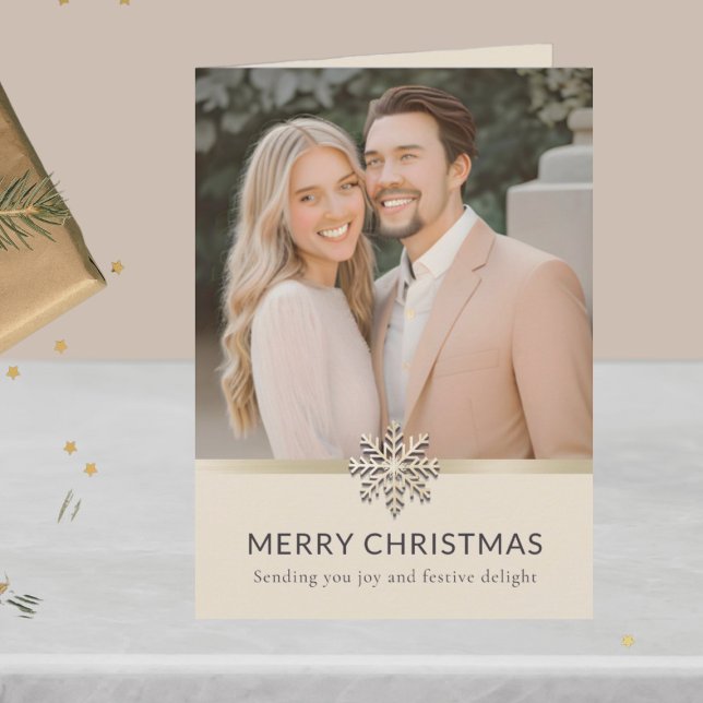 Elegant Couple's Photo Christmas Card (Creator Uploaded)