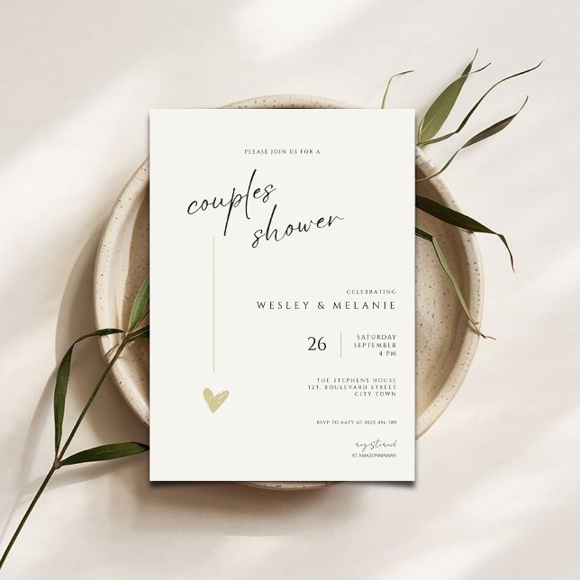 Elegant Couples Shower Calligraphy Typo Wedding  Invitation (Creator Uploaded)