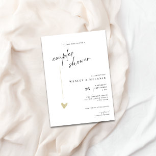 Elegant Couples Shower Calligraphy Typo Wedding Invitation
