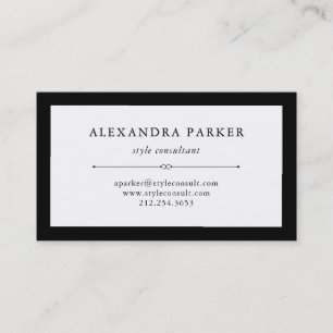 Elegant Couture   Black and White Business Card