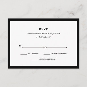 Elegant Couture Black and White RSVP Card