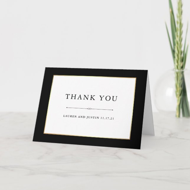 Elegant Couture | Black and White Thank You Card (Front)