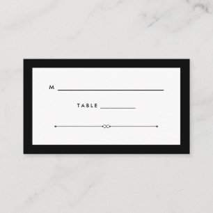 Elegant Couture   Black and White Wedding Escort Place Card