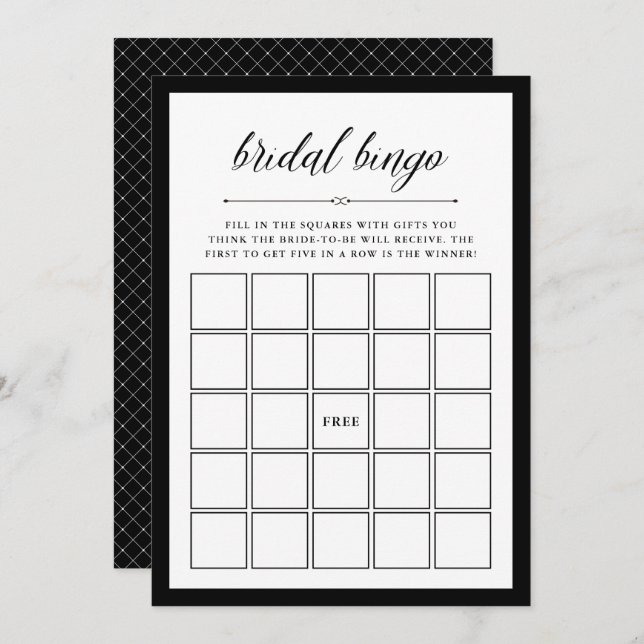 Elegant Couture | Bridal Shower Bingo Game Invitation (Front/Back)