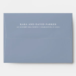Elegant Couture Dusty Blue Wedding Envelope