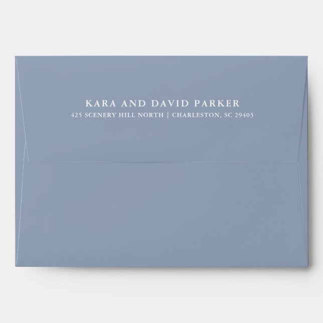 Elegant Couture | Dusty Blue Wedding Envelope (Back (Top Flap))