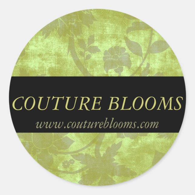 Elegant Couture Floral Business Sticker (Front)