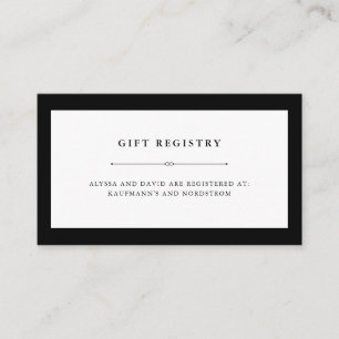 Elegant Couture Gift Registry Insert