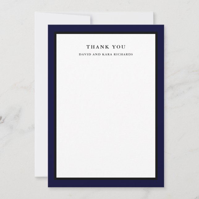 Elegant Couture | Navy Blue Thank You Card (Front)