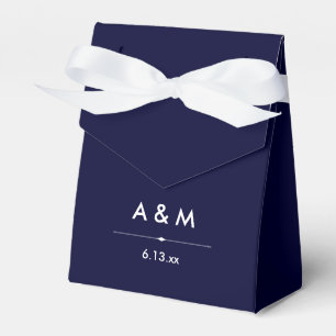 Elegant Couture   Navy Blue Wedding Favour Box
