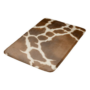 Elegant Cow Faux Leather Modern Collection Bath Mat