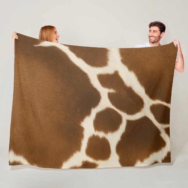 Elegant Cow Faux Leather Modern Collection Fleece Blanket (In Situ)