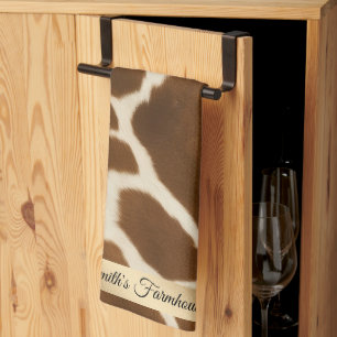 Elegant Cow Faux Leather Modern Collection Tea Towel