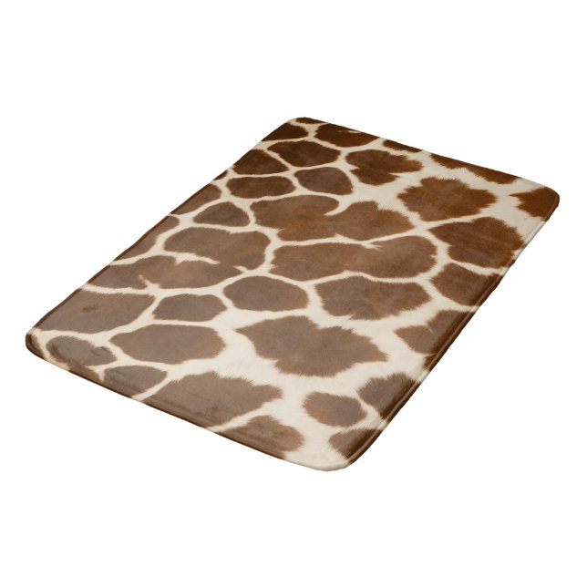 Elegant Cow Faux Leather Popular Collection Bath Mat (Angled)