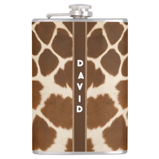 Elegant Cow Faux Leather Popular Collection Hip Flask (Front)
