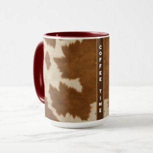 Elegant Cow Faux Leather Trendy Collection Mug