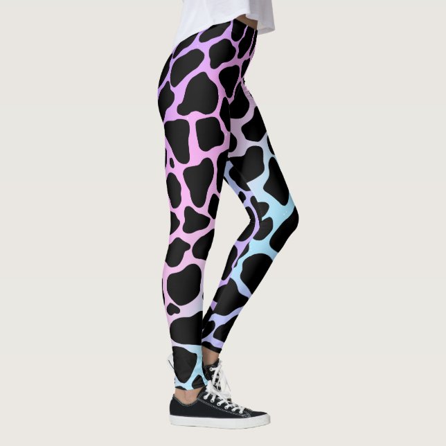 Elegant Cow Print Multicolour Leggings (Right)