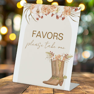 Elegant Cowgirl Boots Bridal Shower Favour Sign
