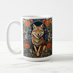 Elegant Coyote William Morris Inspired Coffee Mug