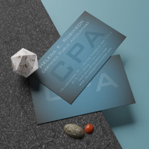 Elegant CPA Certified Public Accountant Teal Green Business Card