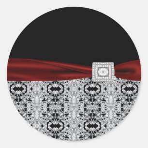 Elegant Cranberry Red Black Diamond Stickers
