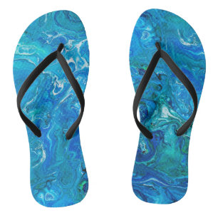 Elegant Crazy Lace Agate 2 - Blue Aqua Jandals