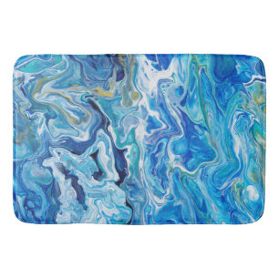 Elegant Crazy Lace Agate 6 - Ocean Blue Bath Mat